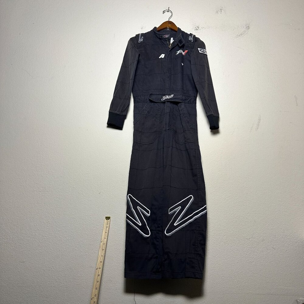 Zamp Boy L ZR-10 FR Auto Racing Suit Pant Coveralls Black Onepiece Track Cotton